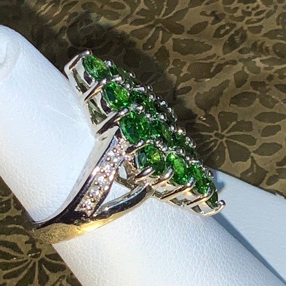 Genuine Russian Diopside & Zircon Ring 4.71 Cts - Picture 7 of 8